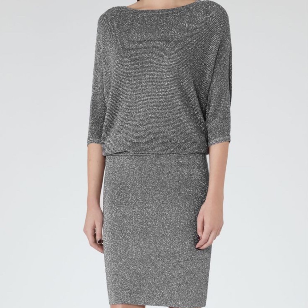 Reiss watson metallic dress